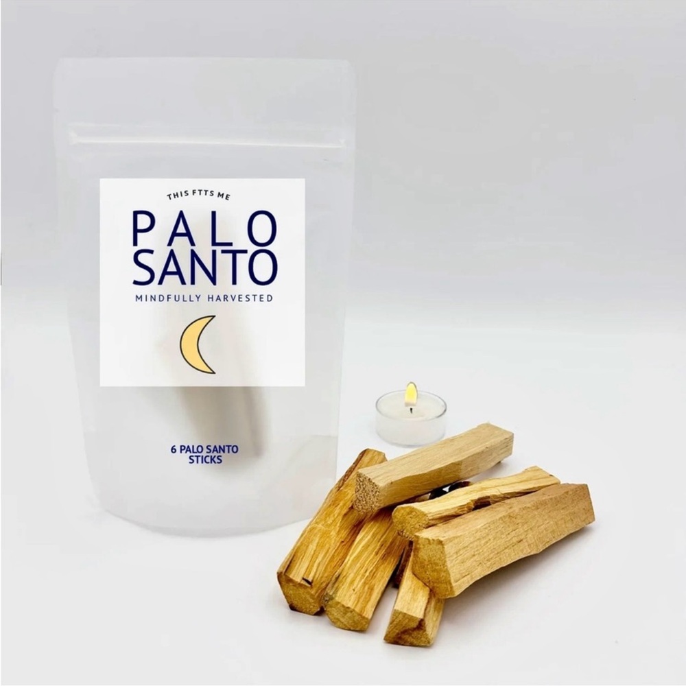 6 Palo Santo Sticks Tealight Candle Cotton Pouch Peru OS Cleansing Spiritual